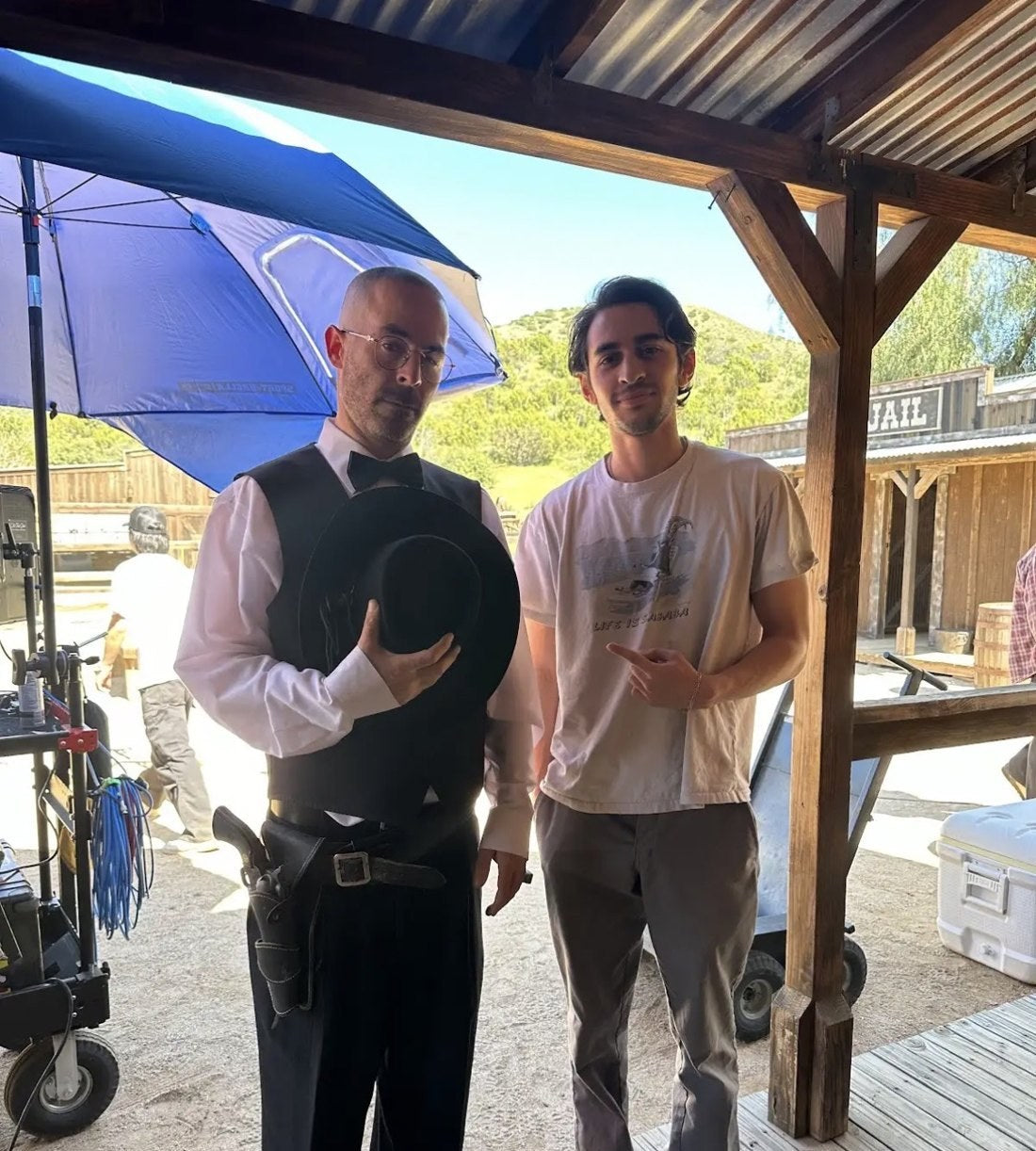Mai and The Alchemist on set